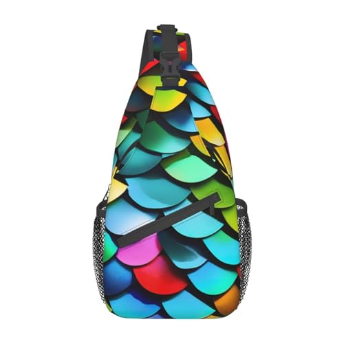 Dolphins In The Sea Sling Bag Damen Crossbody Fanny Packs Crossbody Taschen Umhängetasche Für Männer Frauen Reisen Wandern, Bunte Regenbogenfarben, Einheitsgröße von ELFcat