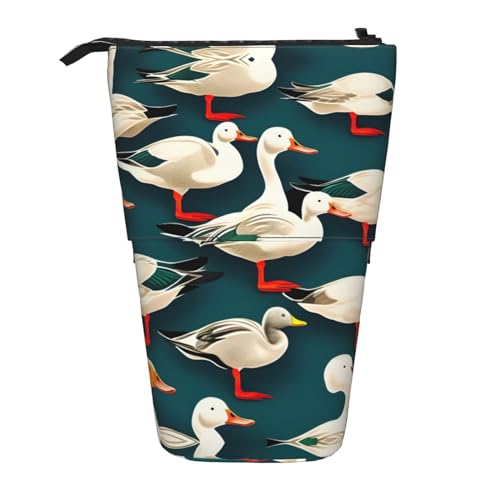 ELFcat Mallard Ducks niedlicher Stiftehalter, Teleskop-Halter, Pop-Up-Schreibwaren-Etui, ideal für Weihnachten, Neujahrsgeschenk von ELFcat