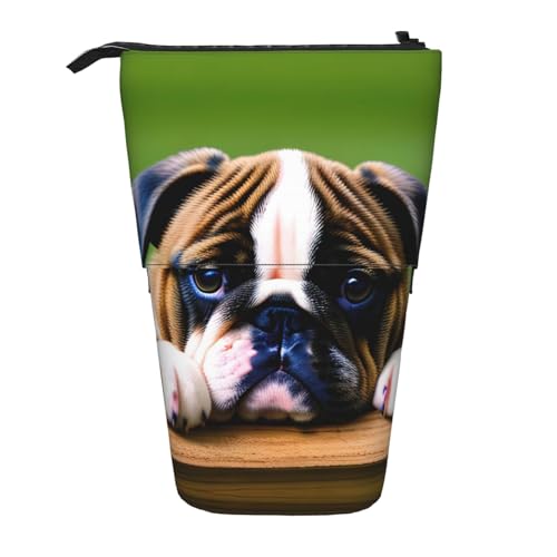 ELFcat Niedliche Bulldogge Welpe niedlicher Stift Bleistift Teleskophalter Pop Up Schreibwaren Fall Großartig für Weihnachten Neujahr Geschenk von ELFcat