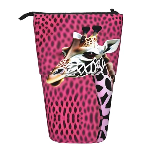 ELFcat Pink Giraffe Textur Niedlich Stift Bleistift Teleskophalter Pop Up Schreibwaren Fall Großartig Für Weihnachten Neujahr Geschenk von ELFcat