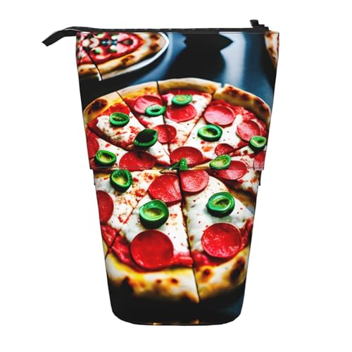 ELFcat Pizza, niedlicher Stiftehalter, 3D, Teleskop-Halter, Pop-Up-Schreibwaren-Etui, ideal für Weihnachten, Neujahrsgeschenk von ELFcat