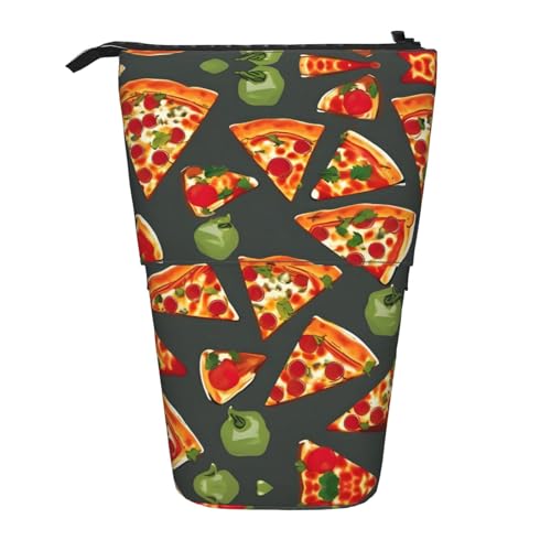 ELFcat Pizza-Muster, niedlicher Stiftehalter, Teleskop-Halter, Pop-Up-Schreibwaren-Etui, ideal für Weihnachten, Neujahrsgeschenk von ELFcat