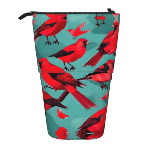 ELFcat Red Birds Fauna Wild Cute Pen Pencil Teleskop Halter Pop Up Schreibwaren Fall Großartig für Weihnachten Neujahr Geschenk von ELFcat