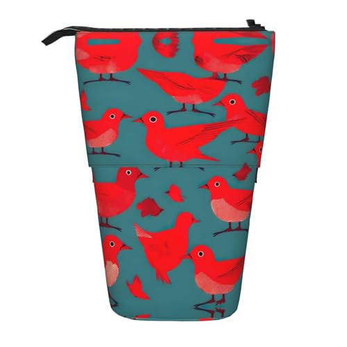 ELFcat Red Birds Fauna Wild Cute Pen Pencil Teleskop Halter Pop Up Schreibwaren Fall Großartig für Weihnachten Neujahr Geschenk von ELFcat