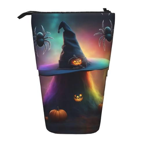 ELFcat Regenbogen-Halloween-Geist, Hexenhut, Spinnen, niedlicher Stiftehalter, Teleskop-Halter, Pop-Up-Schreibwaren-Etui, ideal für Weihnachten, Neujahrsgeschenk von ELFcat