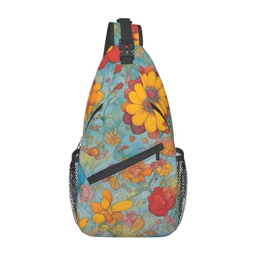 Farbige Marmor Sling Bag Frauen Crossbody Bauchtaschen Crossbody Taschen Umhängetasche Für Männer Frauen Reisen Wandern, Helle Farbe1, Einheitsgröße von ELFcat