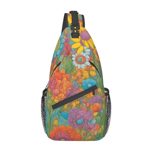 Farbige Marmor Sling Bag Frauen Crossbody Bauchtaschen Crossbody Taschen Umhängetasche Für Männer Frauen Reisen Wandern, Helle Farbe2, Einheitsgröße von ELFcat