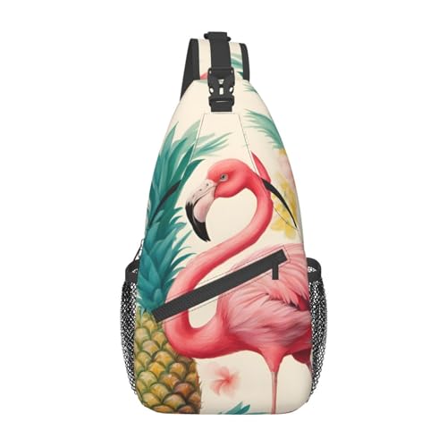 Funny For Kangaroo Zoo Sling Bag Women'S Crossbody Fanny Packs Crossbody Bags Shoulder Bag For Men Women Travel Hiking, Flamingo und Ananas, Einheitsgröße von ELFcat