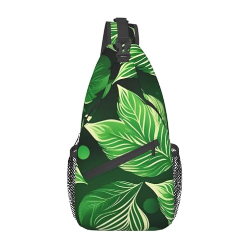 Gelbe Huhn Sling Bag Damen Crossbody Fanny Packs Crossbody Taschen Umhängetasche Für Männer Frauen Reisen Wandern, St. Patricks Day Blätter, Einheitsgröße von ELFcat