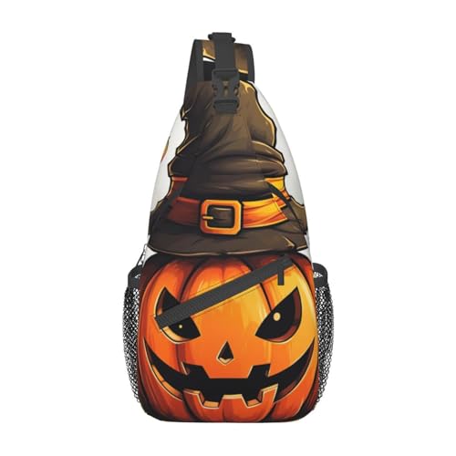 Halloween Süße Kürbis Sling Bag Damen Crossbody Bauchtaschen Crossbody Taschen Umhängetasche Für Männer Frauen Reisen Wandern, Halloween Niedlicher Kürbis, Einheitsgröße von ELFcat