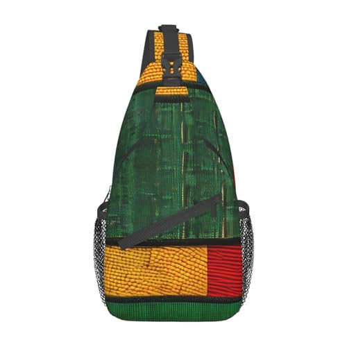 Schöne Sonnenblume Sling Bag Damen Crossbody Fanny Packs Crossbody Taschen Umhängetasche Für Männer Frauen Reisen Wandern, Afrikanischer Stil Patchwork1, Einheitsgröße von ELFcat