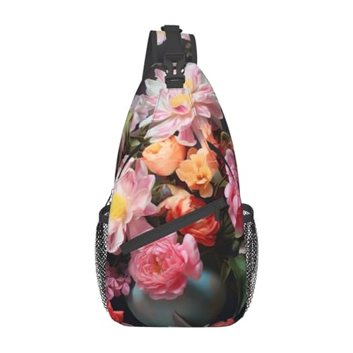 Schöne Sonnenblume Sling Bag Damen Crossbody Fanny Packs Crossbody Taschen Umhängetasche Für Männer Frauen Reisen Wandern, Schöne Blumen1, Einheitsgröße von ELFcat