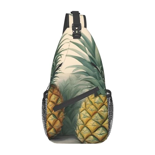 Space Planets Sling Bag Damen Crossbody Fanny Packs Crossbody Taschen Umhängetasche Für Männer Frauen Reisen Wandern, Ananas, Einheitsgröße von ELFcat