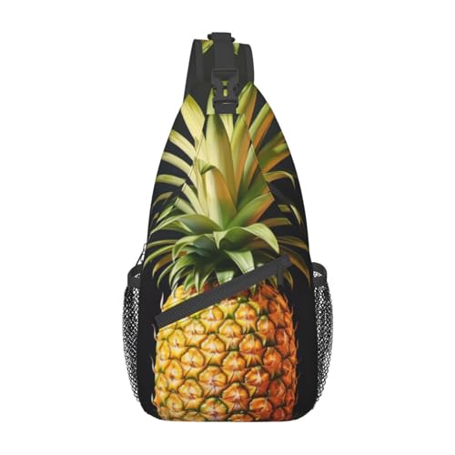 Space Planets Sling Bag Damen Crossbody Fanny Packs Crossbody Taschen Umhängetasche Für Männer Frauen Reisen Wandern, Ananas-Malerei, Einheitsgröße von ELFcat