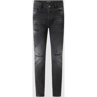 ELIAS RUMELIS Tapered Jeans aus Baumwoll-Mix im Used Look in Anthrazit, Größe 34 ELIAS RUMELIS Tapered Jeans aus Baumwoll-Mix im Used Look in Anthrazit, Größe 34 von ELIAS RUMELIS