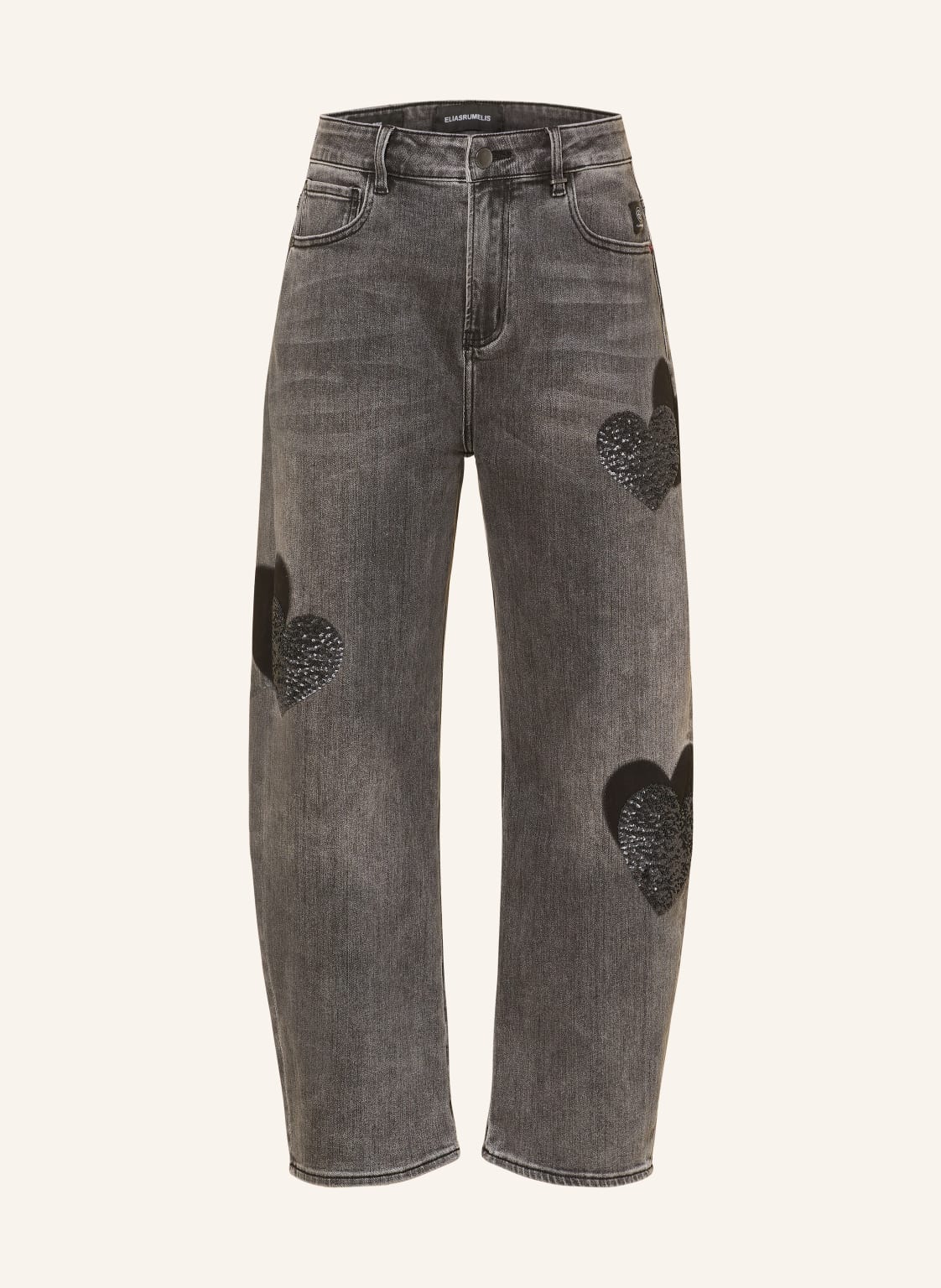 Elias Rumelis Barrel Jeans Yoana Mit Pailletten schwarz von ELIAS RUMELIS