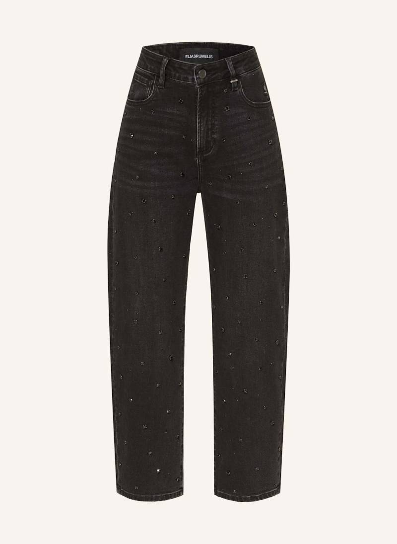 Elias Rumelis Barrel Jeans Yoana Mit Schmucksteinen schwarz von ELIAS RUMELIS