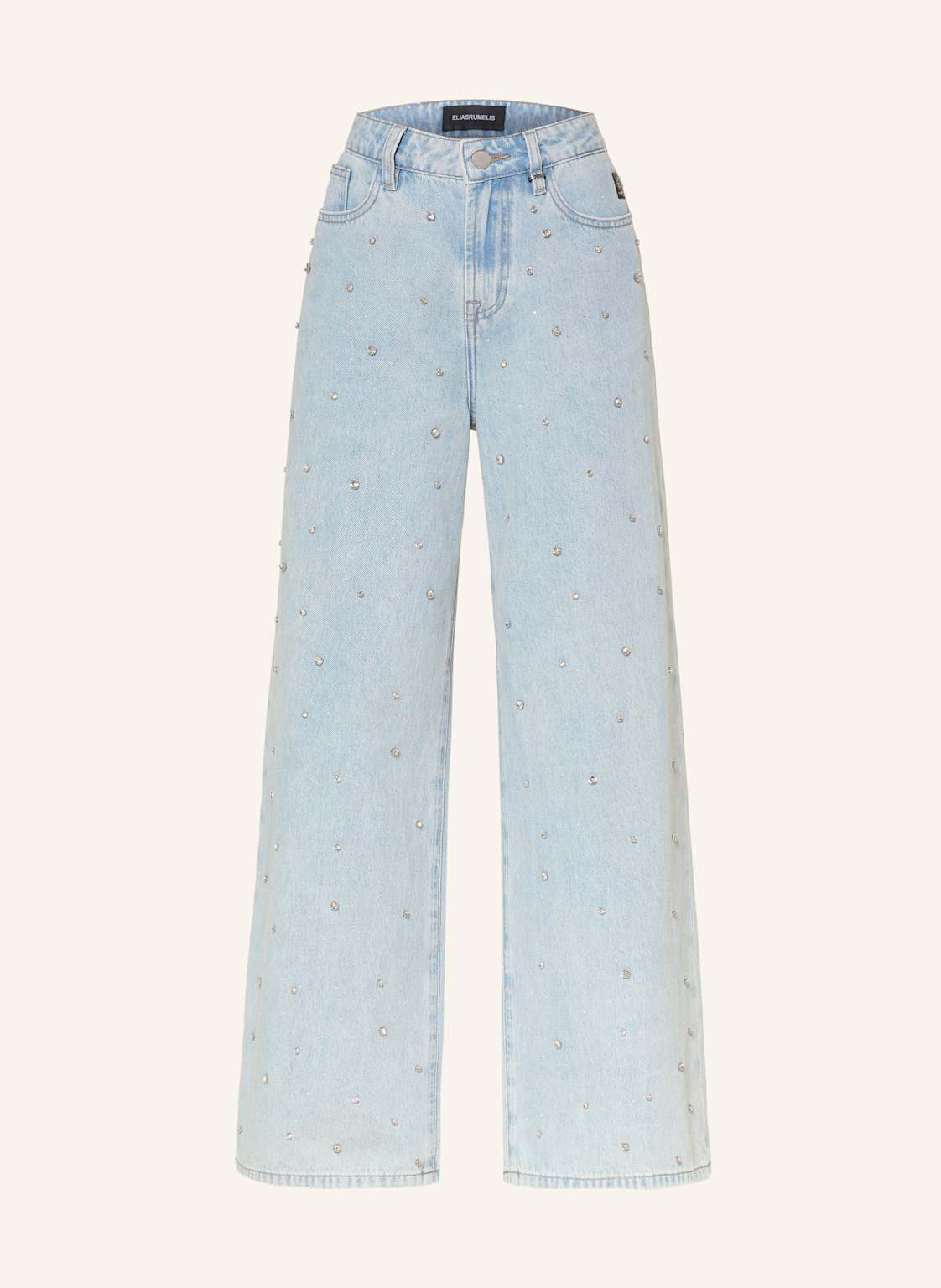 Elias Rumelis Wide Leg Jeans Kalea Mit Schmucksteinen blau von ELIAS RUMELIS