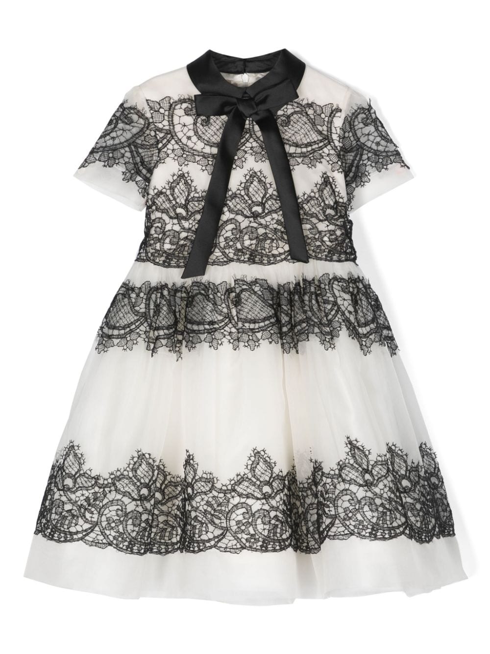 ELIE SAAB JUNIOR Midikleid aus Organza mit Spitze - Weiß von ELIE SAAB JUNIOR