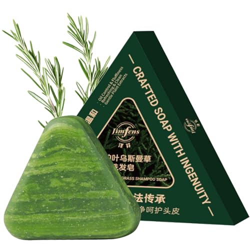 Nature Shampoo Bar, Seven Green Triangle Shampoo Soap, Cacumen Biotae Isatis Dndigotica Shampooing Soap, Usman Grass Shampooing Bar, Calming & Strengthens Hair for Women and Mens(1pcs) von ELIKBH