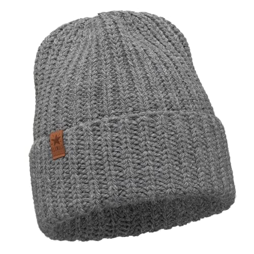 ELIMELI Damen Mütze - Beanie Strickmütze für Winter und Herbst - Slouch Strick Beanie für Frauen - warme weiche Strickmütze - Cuffed Beanie Hats - Farbenauswahl (Mütze, Grau) von ELIMELI