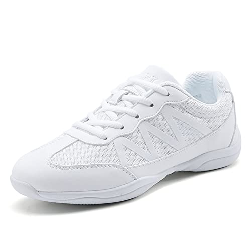 Damen Cheer Schuhe Weiß Cheerleading-Schuhe Erwachsene Jugendliche Jazz Yoga Trainingschuhe Mädchen Tanzschuhe Gymnastik Outdoor Sportschuhe Cheerleading Uniform Schuhe Damen Mädchen Laces Weiß 42 von ELIOGN