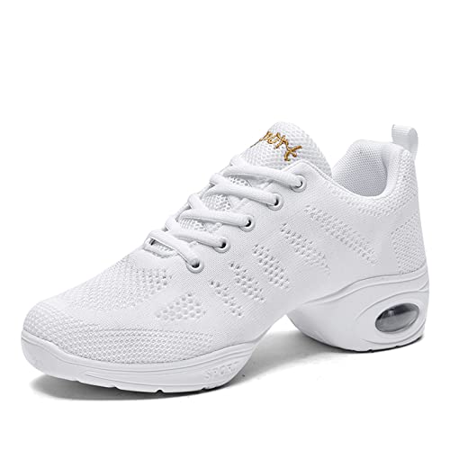 Damen Split Sole Tanzschuhe Jazzschuhe Fersenschuhe Training Leichte Schnüren Sportschuhe Plattform Schuhe Weiß-2 40 Damen Split Sole Tanzschuhe Jazzschuhe Fersenschuhe Training Leichte Schnüren Sportschuhe Plattform Schuhe Weiß-2 40 von ELIOGN