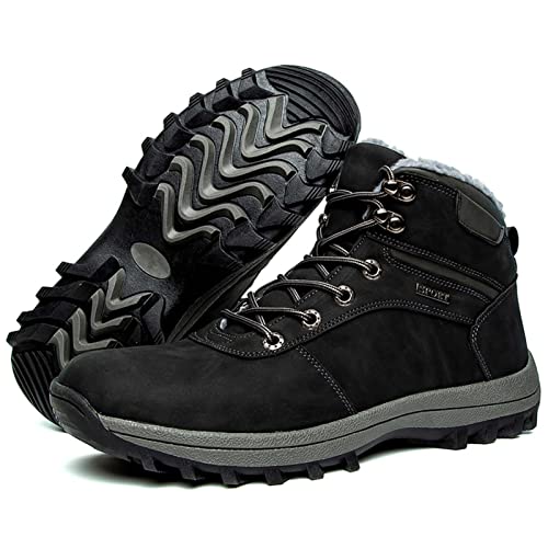 ELIOGN Herren Winterstiefel Wasserabweisend Outdoorschuhe Trekkingschuhe Warme Winterschuh Gefüttert Wasserdicht Schneeschuhe Winter Outdoor Trekking Wander Schuhe Schneestiefel Winterboot Schwarz 47 ELIOGN Herren Winterstiefel Wasserabweisend Outdoorschuhe Trekkingschuhe Warme Winterschuh Gefüttert Wasserdicht Schneeschuhe Winter Outdoor Trekking Wander Schuhe Schneestiefel Winterboot Schwarz 47 von ELIOGN