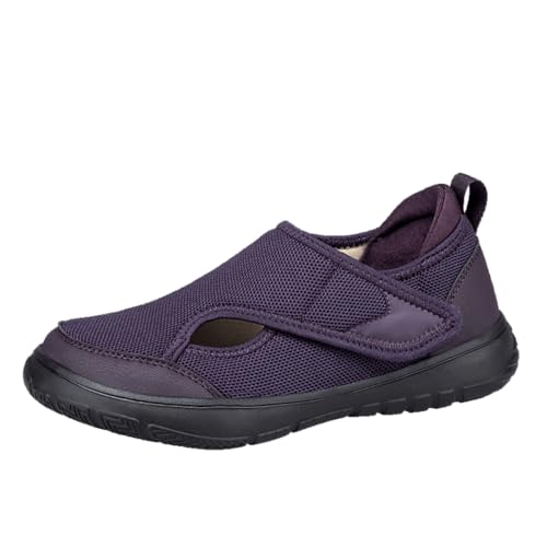 Orthopädische Walkingschuhe Damen Herren – Weite Arbeitsschuhe mit Verstellbarem Einstieg, rutschfeste Slip-On Sneaker für Hallux & Hohen Spann Purple-36 Orthopädische Walkingschuhe Damen Herren – Weite Arbeitsschuhe mit Verstellbarem Einstieg, rutschfeste Slip-On Sneaker für Hallux & Hohen Spann Purple-36 von ELIOGN