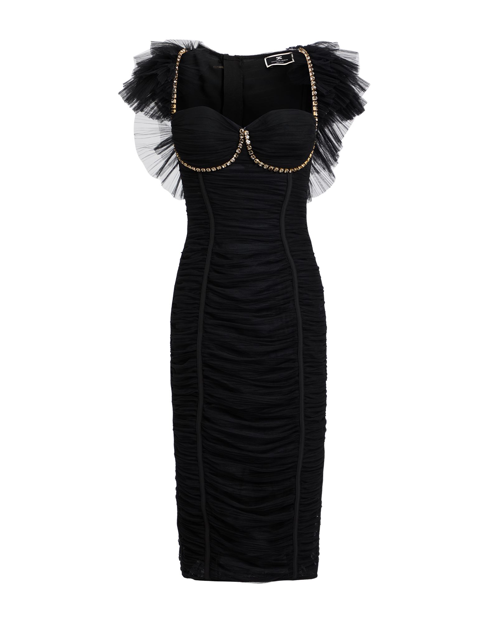 ELISABETTA FRANCHI Midi-kleid Damen Schwarz von ELISABETTA FRANCHI