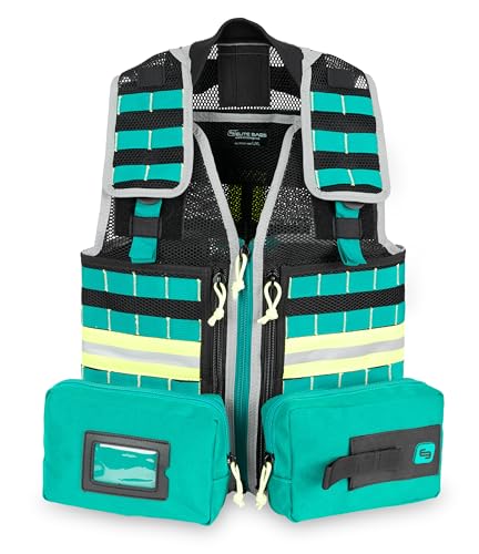 ELITE BAGS - E-VEST Einsatzweste | S-M grün | multifunktional | flexibel von ELITE BAGS