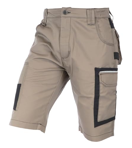 ELIWORX Arbeitsshorts Herren – Kurze Arbeitshose mit Stretch & Werkzeugtaschen – für Handwerk, Heimwerker & BAU – Kurze Herrenshorts für Sommer & Werkstatt – robust & bequem - Beige - 44 von ELIWORX