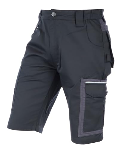 ELIWORX Arbeitsshorts - Kurze Arbeitshose Herren - Bequeme Passform - Robustes, Flexibles Material - Smartes Taschen-Design - Herren-Shorts ideal für Handwerk Heimwerk und Baugewerbe - Schwarz - 60 ELIWORX Arbeitsshorts - Kurze Arbeitshose Herren - Bequeme Passform - Robustes, Flexibles Material - Smartes Taschen-Design - Herren-Shorts ideal für Handwerk Heimwerk und Baugewerbe - Schwarz - 60 von ELIWORX