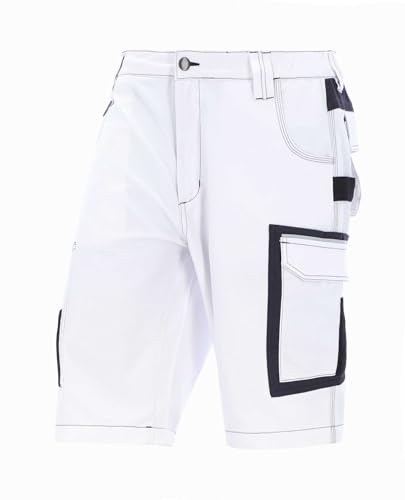 ELIWORX Arbeitsshorts - Kurze Arbeitshose Herren - Bequeme Passform - Robustes, Flexibles Material - Smartes Taschen-Design - Herren-Shorts ideal für Handwerk Heimwerk und Baugewerbe - Weiß - 62 ELIWORX Arbeitsshorts - Kurze Arbeitshose Herren - Bequeme Passform - Robustes, Flexibles Material - Smartes Taschen-Design - Herren-Shorts ideal für Handwerk Heimwerk und Baugewerbe - Weiß - 62 von ELIWORX