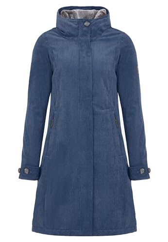 ELKLINE Damen Cord Winterjacke Glasgow | leicht taillierter Wintermantel | wasserdicht und warm |2019074, Größe:40, Farbe:ensingblue von ELKLINE