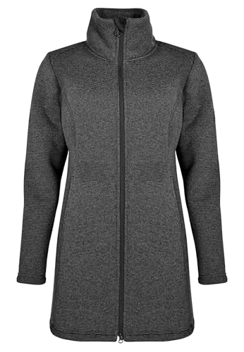 ELKLINE Damen Fleecejacke Leevke gefüttert halblang mit Teddyfleece wärmend Übergangsmantel 2-Wege-Reißverschluss, Größe:40, Farbe:anthra - black von ELKLINE