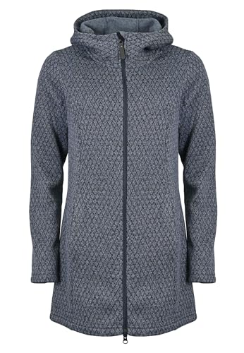 ELKLINE Damen Fleecejacke Reykjavik | Strick Fleecemantel leicht tailliert mit Kapuze halblang 2014100, Größe:40, Farbe:bluemelange von ELKLINE