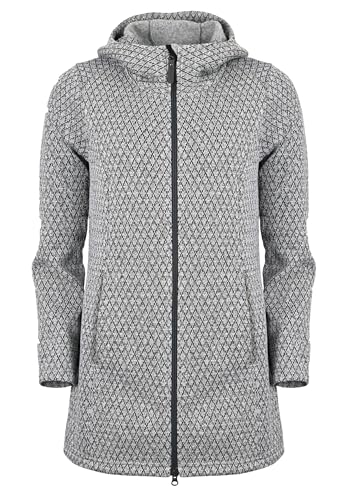 ELKLINE Damen Fleecejacke Reykjavik | Strick Fleecemantel leicht tailliert mit Kapuze halblang 2014100, Größe:44, Farbe:greymelange von ELKLINE