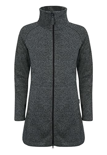 ELKLINE Damen Fleecemantel Bestcondition | Strickfleece halblang leicht tailliert, Farbe:grey-black, Größe:38 von ELKLINE