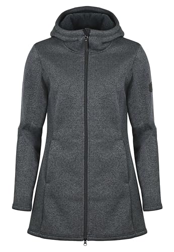 ELKLINE Damen Fleecemantel Morning Dew mit Kapuze | wasserabweisend winddicht wärmend | 2013050, Farbe:grey-black, Größe:38 von ELKLINE