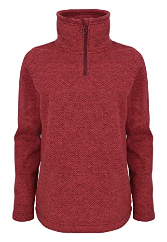 ELKLINE Damen Fleecepullover Fastforward | Pullover mit Stehkragen und halber Reißverschluss | 2036020, Größe:44, Farbe:red von ELKLINE