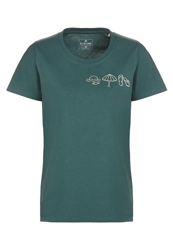 ELKLINE Damen Kurzarm T-Shirt Urlaub Bike Motiv 2041179, Größe:46, Farbe:Trekking Green von ELKLINE