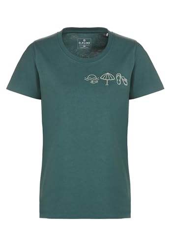 ELKLINE Damen Kurzarm T-Shirt Urlaub Bike Motiv 2041179, Größe:48, Farbe:Trekking Green von ELKLINE