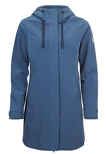 ELKLINE Damen Regenmantel Breatheeasy | Wasserdicht atmungsaktiv Regenjacke elegant tailliert, Farbe:stellarblue, Größe:34 von ELKLINE