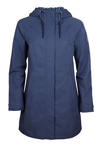 ELKLINE Damen Regenmantel Feel Good | wasserdicht halblang | verstellbare Kapuze Softshell Regenjacke | 2022023, Farbe:darkblue, Größe:46 von ELKLINE