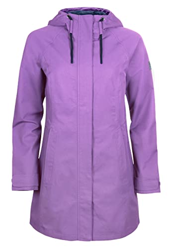 ELKLINE Damen Regenmantel Feel Good | wasserdicht halblang | verstellbare Kapuze Softshell Regenjacke | 2022023, Farbe:hyacinth, Größe:46 von ELKLINE