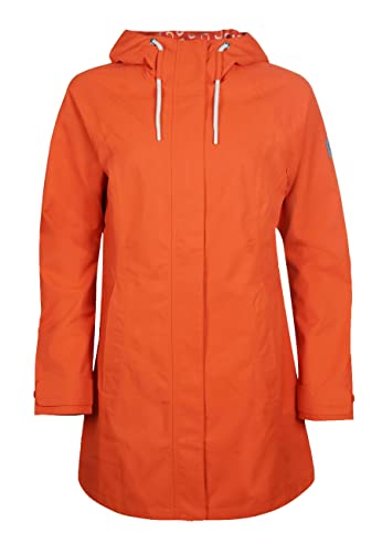 ELKLINE Damen Regenmantel Feel Good | wasserdicht halblang | verstellbare Kapuze Softshell Regenjacke | 2022023, Farbe:mandarin, Größe:36 von ELKLINE