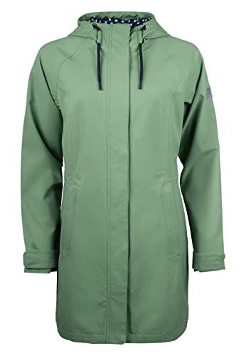 ELKLINE Damen Regenmantel Feel Good | wasserdicht halblang | verstellbare Kapuze Softshell Regenjacke | 2022023, Farbe:moosgreen, Größe:40 von ELKLINE