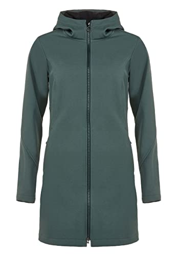 ELKLINE Damen Softshelljacke Soft Skills | Kapuzenmantel tailliert halblang | wasserabweisend windicht | 2013052, Farbe:darkgreen, Größe:38 von ELKLINE