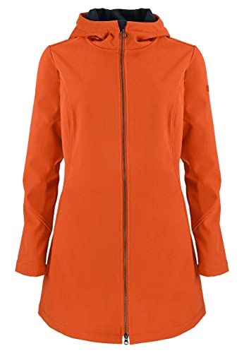 ELKLINE Damen Softshelljacke Soft Skills | Kapuzenmantel tailliert halblang | wasserabweisend windicht | 2013052, Farbe:mandarin, Größe:40 von ELKLINE